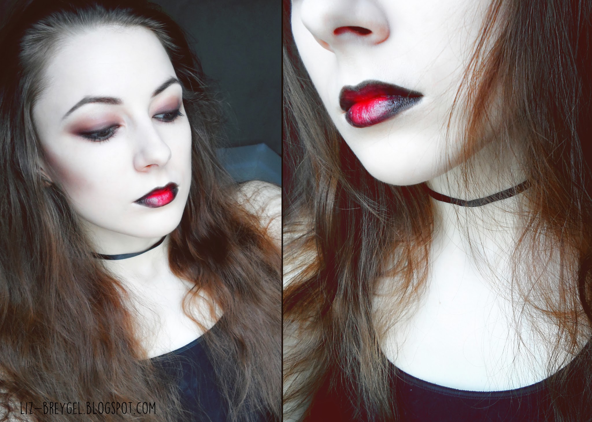 Halloween Makeup step by step tutorial, sexy red  lips step by step tutorial blogger gothic makeup