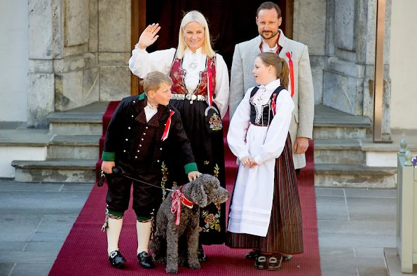 Crown Prince Haakon and Crown Princess Mette-Marit of Norway, Prince Sverre Magnus, Princess Ingrid Alexandra of Norway celebrate Norway National Day 
