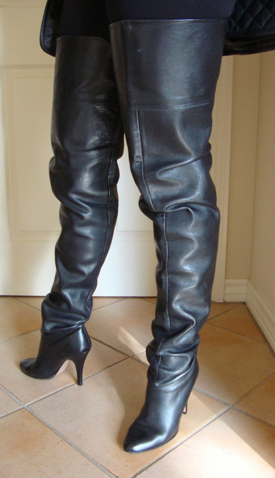 eBay Leather: Wild Pair black leather crotch-high boots are plentiful ...
