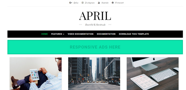 April Grid Responsive Blogger Templates April Grid Responsive Blogger Templates
