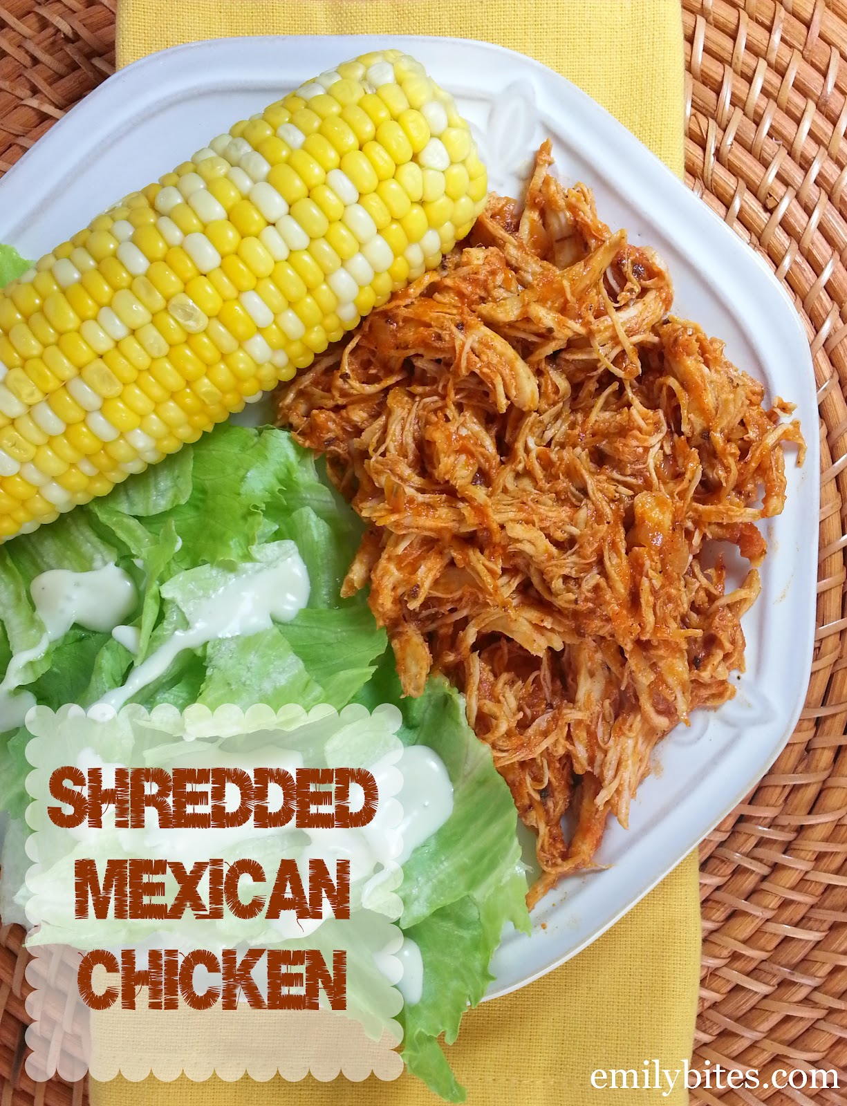 Shredded Mexican Chicken - Emily Bites