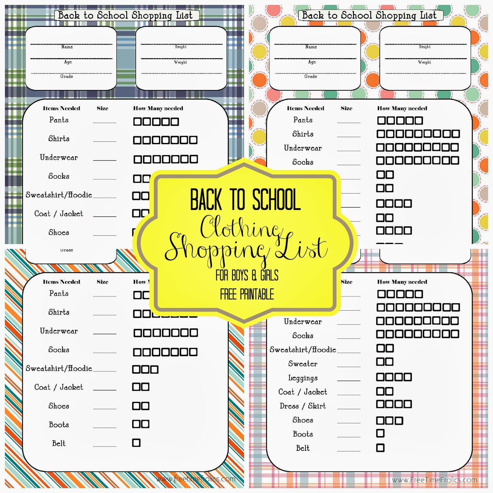 Mommy and Things Back To School Shopping List Printable