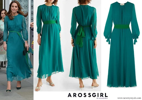 Kate Middleton wore AROSS GIRL X SOLER Amanda silk georgette maxi dress