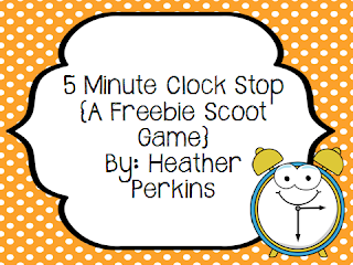 http://www.teacherspayteachers.com/Product/5-Minute-Clock-Stop-A-Freebie-Scoot-Game-995132
