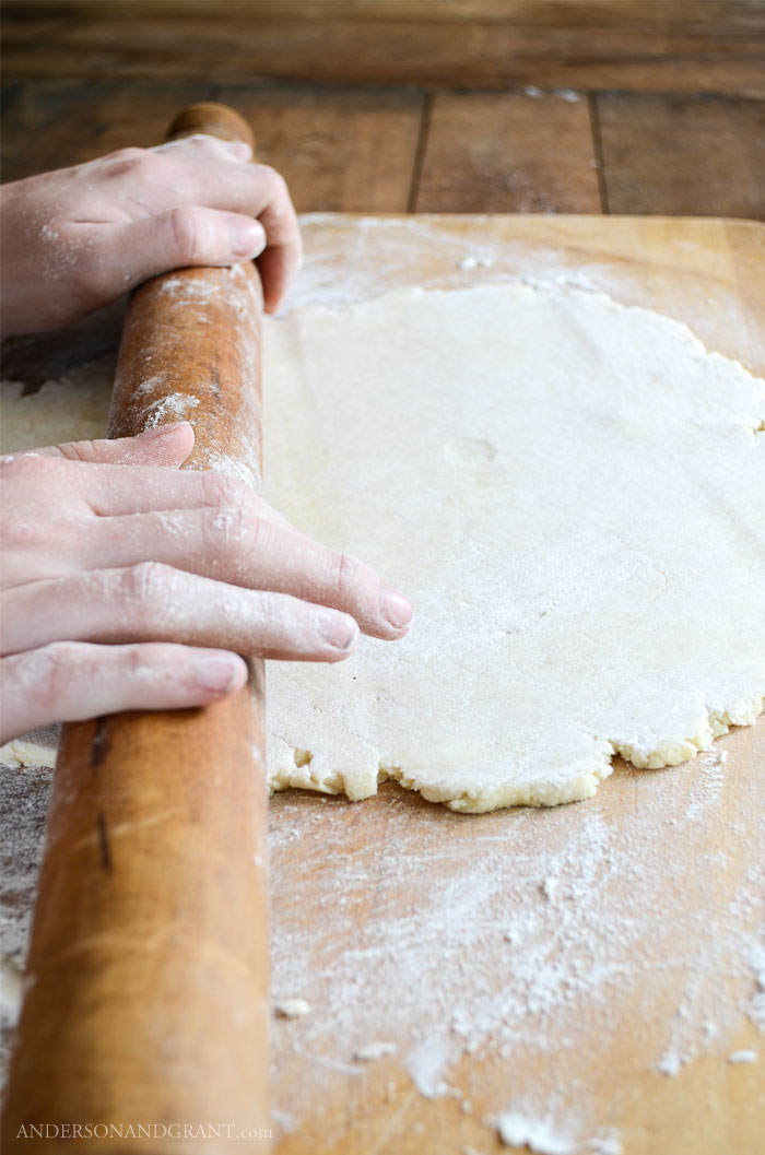 Rolling out pie crust dough