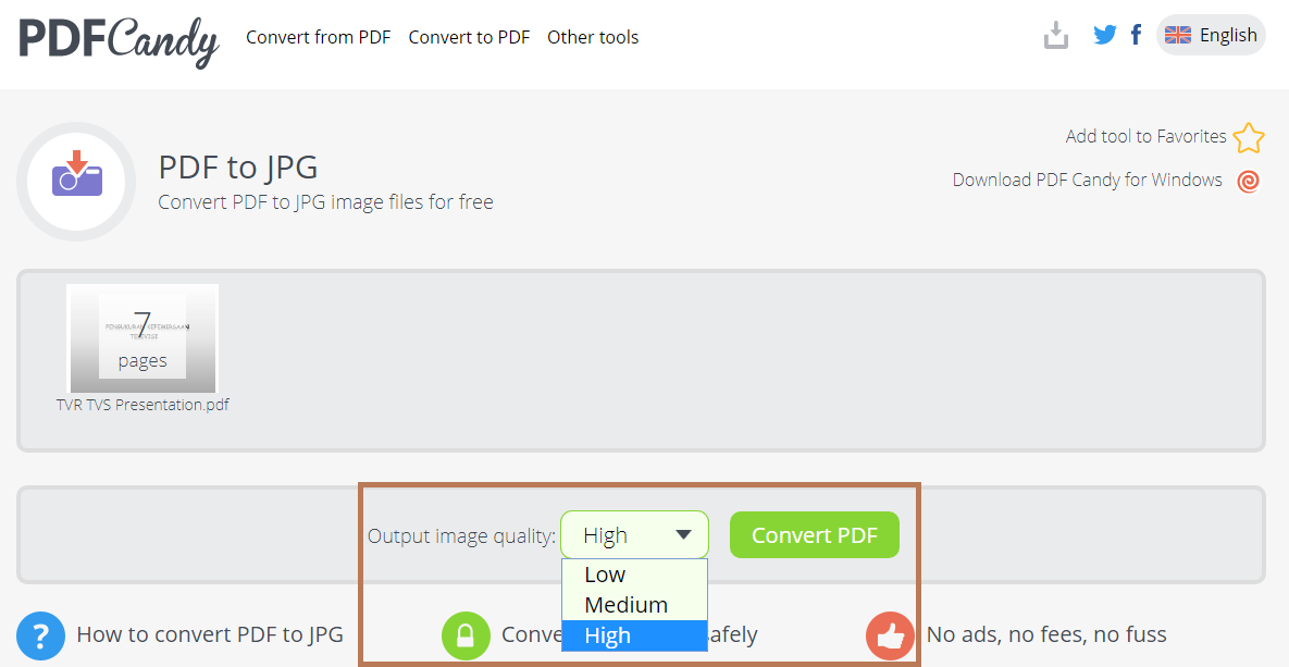 Cara mengubah PDF ke gambar melalui PDF Candy