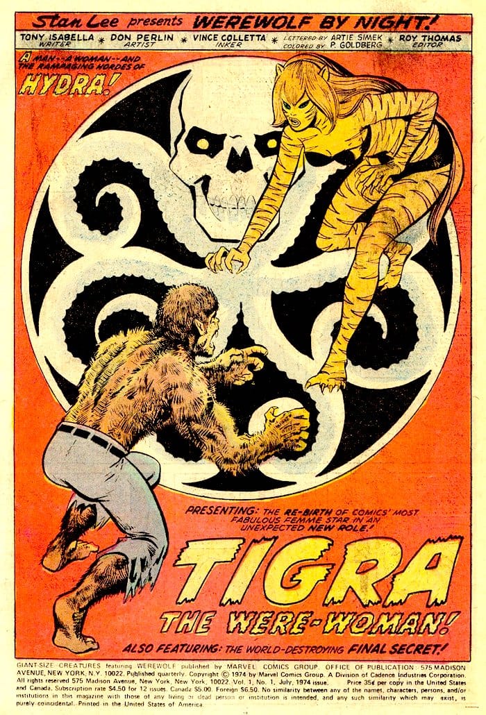 Giant-Size Creatures #1 key issue marvel 1970s bronze age comic book page - 1st appearance Tigra