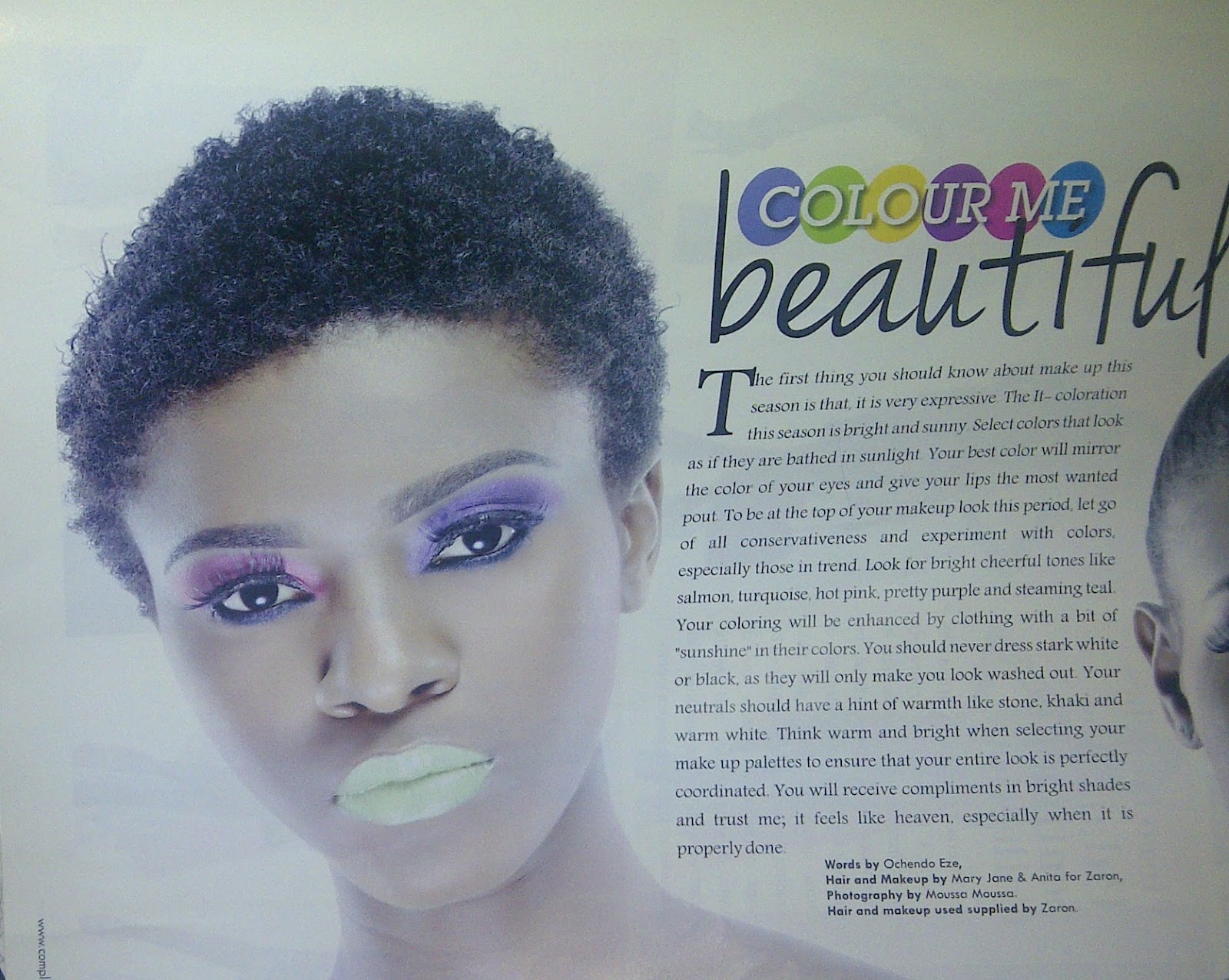 O'Naturals Spotted Natural Haired Model in Complete Fashion Mag