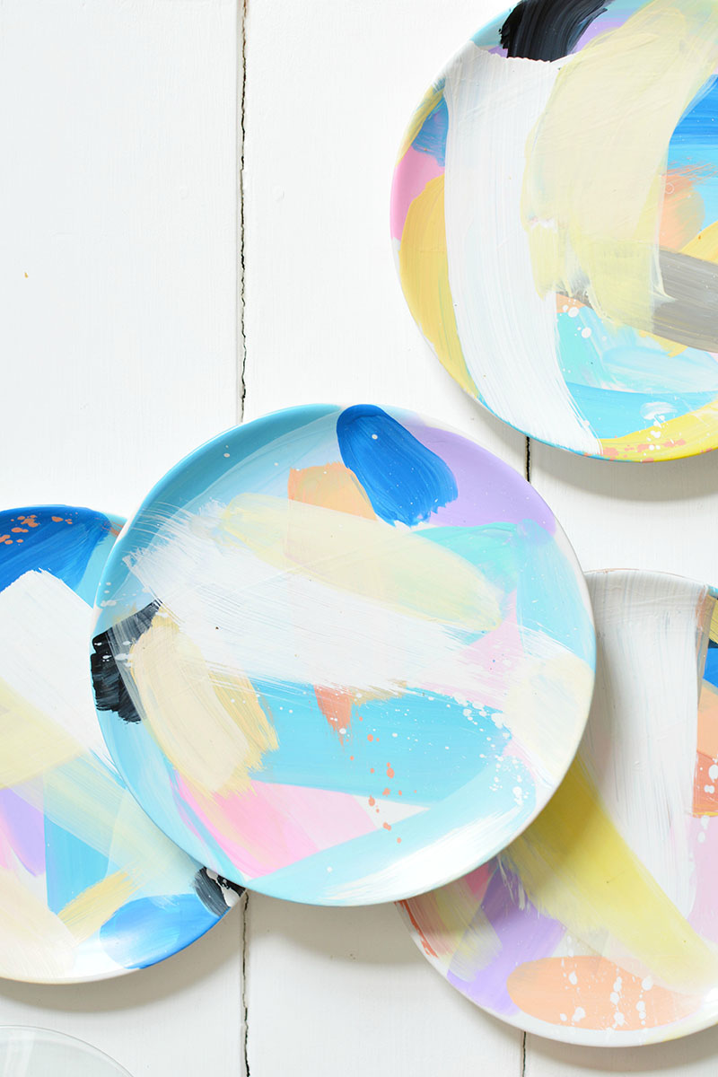 DIY abstract painted tableware — Caroline Burke
