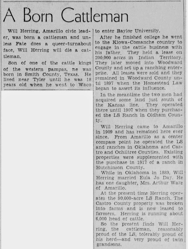 History of Amarillo, Texas Herring, Will