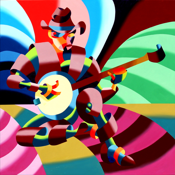 Daily Painters of California Mark ster The Futurist Cowboy Banjo
