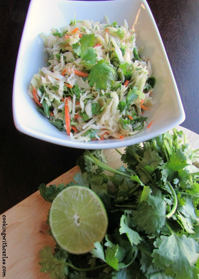 Cooking With Carlee Honey Lime Slaw with Cilantro and Sriracha