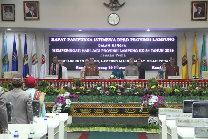 DPRD Provinsi Lampung Gelar Paripurna HUT Provinsi ke-54
