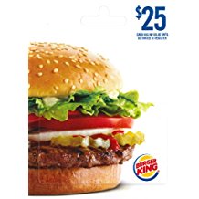 Burger King, 25$ , gift card, tarjeta regalo