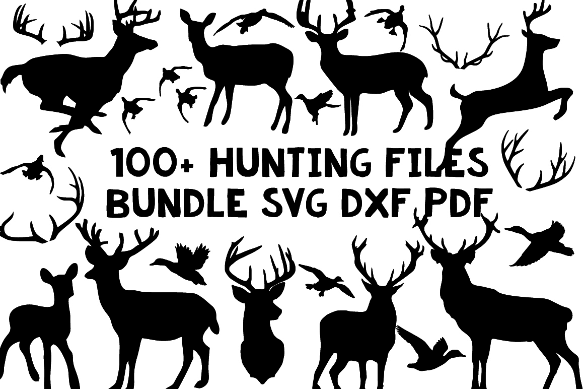 100+ hunting bundle svg dxf clip art silhouette cameo cricut files