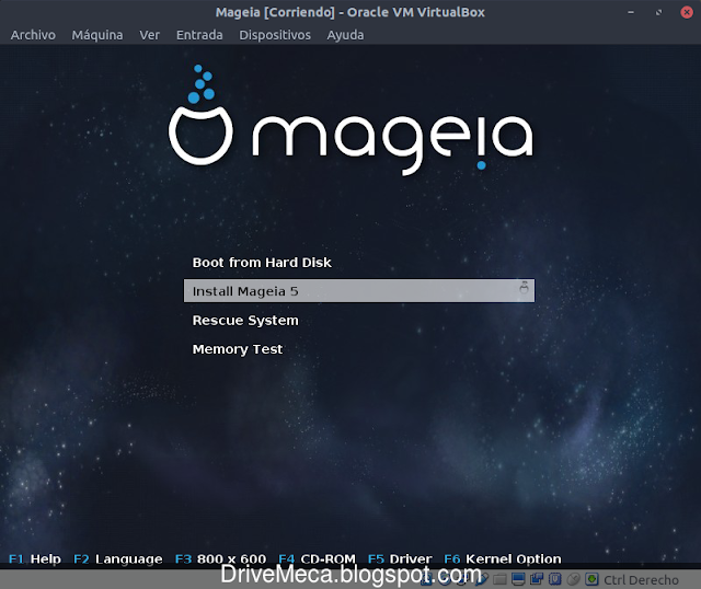 Boot de instalacion de Mageia Linux