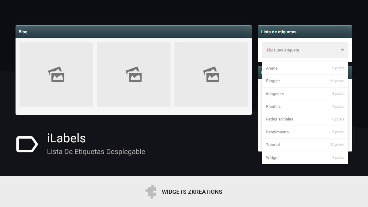 etiquetas desplegable para blogger
