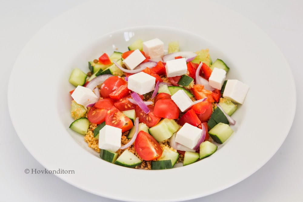 Couscous Lentil Feta Salad