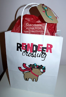 reindeer crossing gift bag
