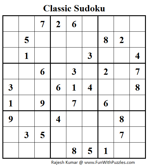 Classic Sudoku (Fun With Sudoku #41)