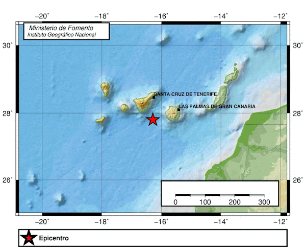 Terremoto entre Gran Canaria y Tenerife, 2 marzo Terremoto entre Gran Canaria y Tenerife, 2 marzo