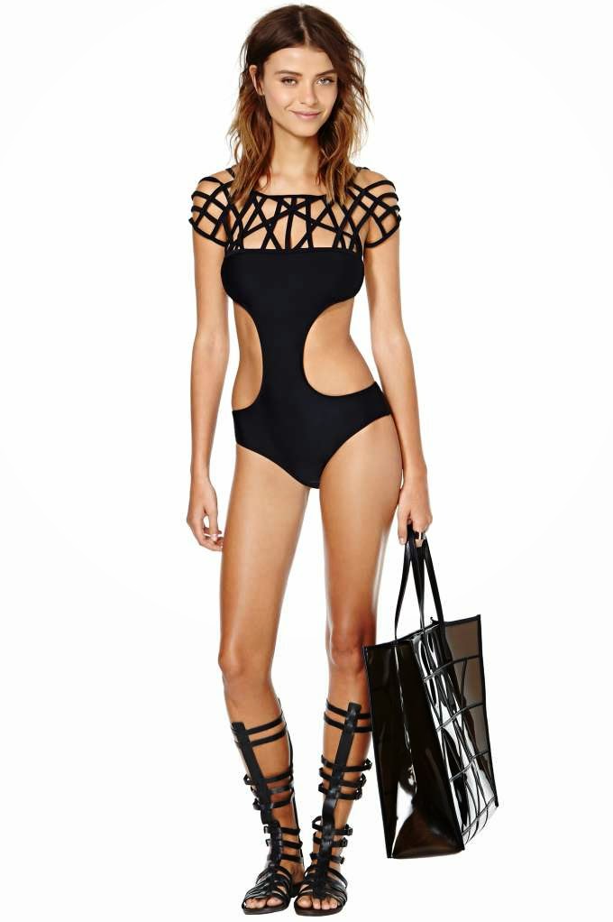 Nasty Gal Caged Chaos Swimsuit