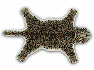  Tapis de méditation motif peau de léopard en laine