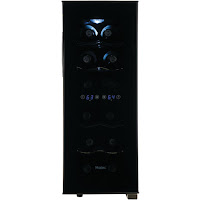 Haier Dual Zone Wine Cellar, with 2 independently controlled compartments for red and white wine, with 2 LED displays and touch screen controls, Thermal Electric Cooling system, ultra-quiet, vibration-free