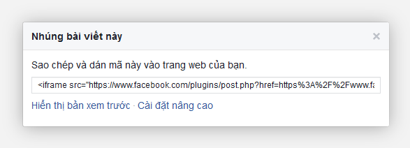 Copy mã nhúng