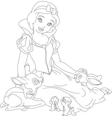 Cartoon Design Disney Princess Coloring Pages Girls Snow