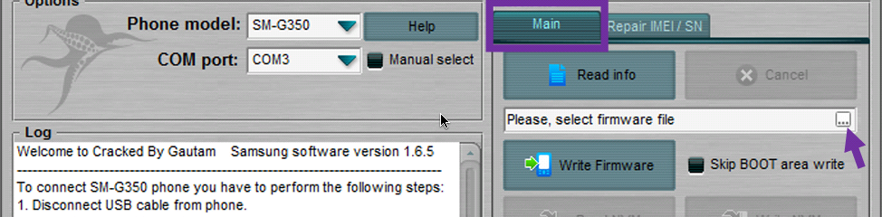 Flash Samsung Devices Using Octoplus - Step 5
