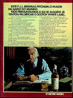 propaganda whisky Scotch White Label - 1974.os anos 70; propaganda na década de 70; Brazil in the 70s, história anos 70; Oswaldo Hernandez; 