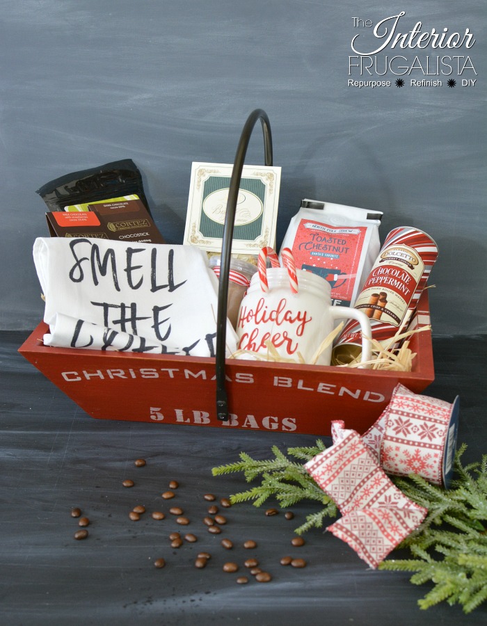 DIY Holiday Hostess Gift With Handpainted Basket And Handpicked Goodies