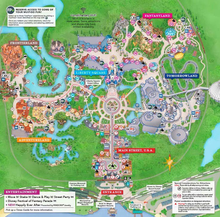 Mapa, Magic Kingdom Mapa, Magic Kingdom