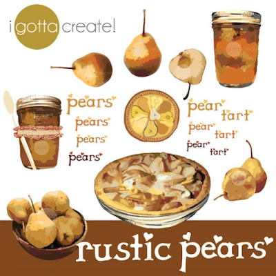 Rustic Pear clip art by I Gotta Create!