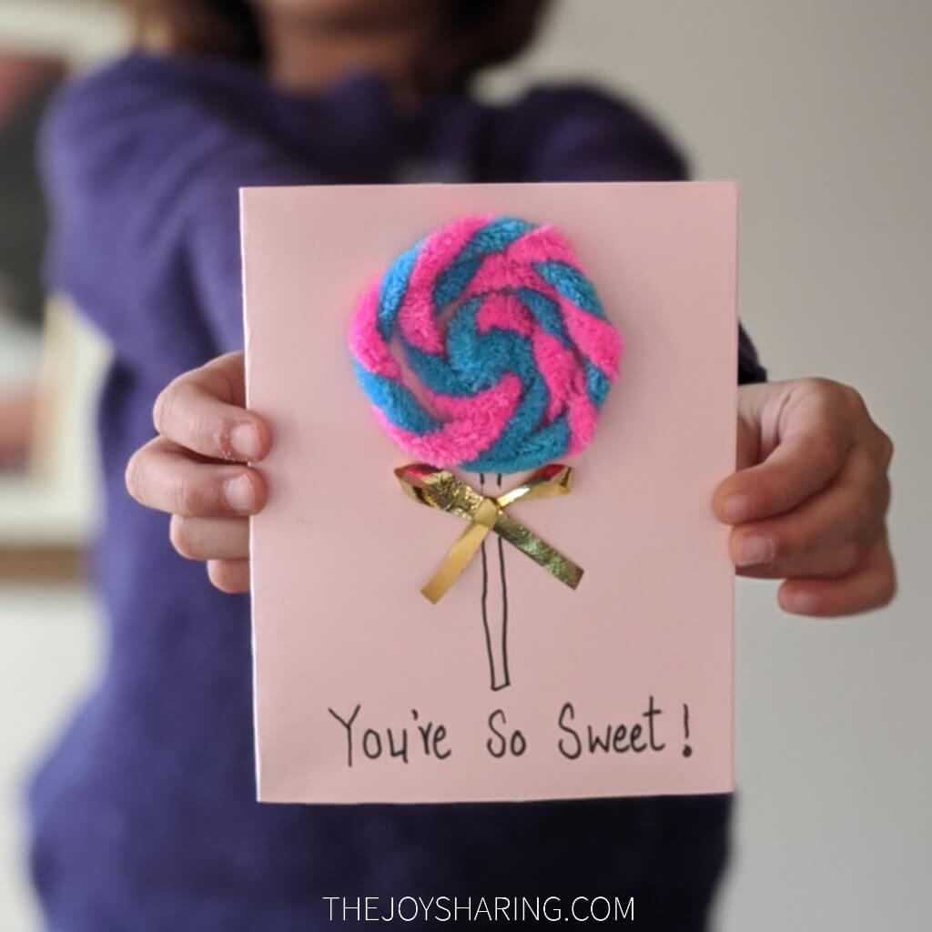 easy pipe cleaner crafts step by step instructions to make lollipop card