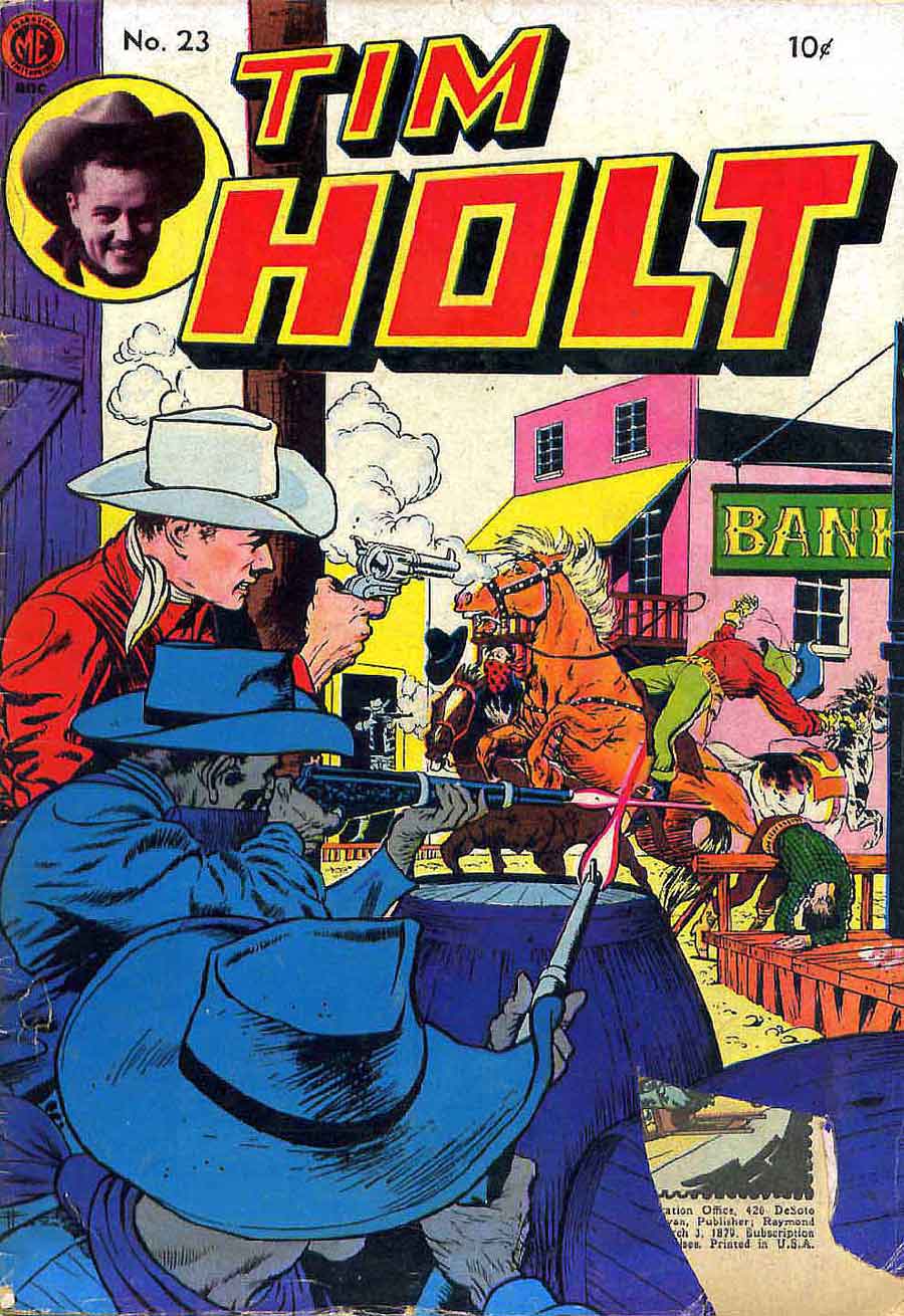 Tim Holt v1 #23 golden age western comic book cover art by Frank Frazetta Tim Holt v1 #23 golden age western comic book cover art by Frank Frazetta