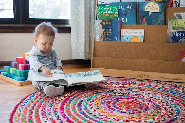 Supporting a toddler's desire to read, and some Montessori friendly favorite books at 15-months!