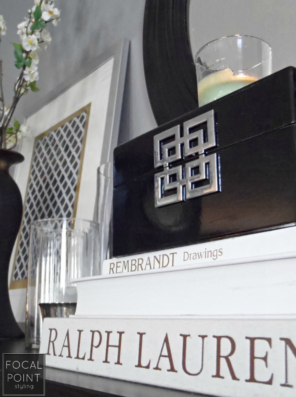 FOCAL POINT STYLING: THRIFTED CHIC: BLACK & WHITE LIVING ROOM on CHAIRISH