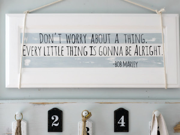Beachy sign with Bob Marley lyrics