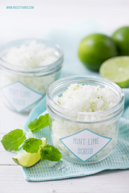 Peeling selber machen Zuckerpeeling DIY Limette Minze