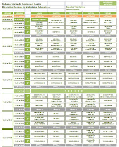 NUEVO HORARIO DE CLASES TELESECUNDARIA