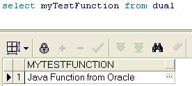 Test Java Stored Procedure / Function from Oracle SQL Query