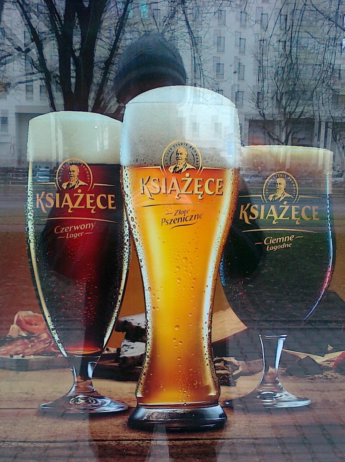 Pat Papertown 2 Warsaw Three Beers in a Shop Window