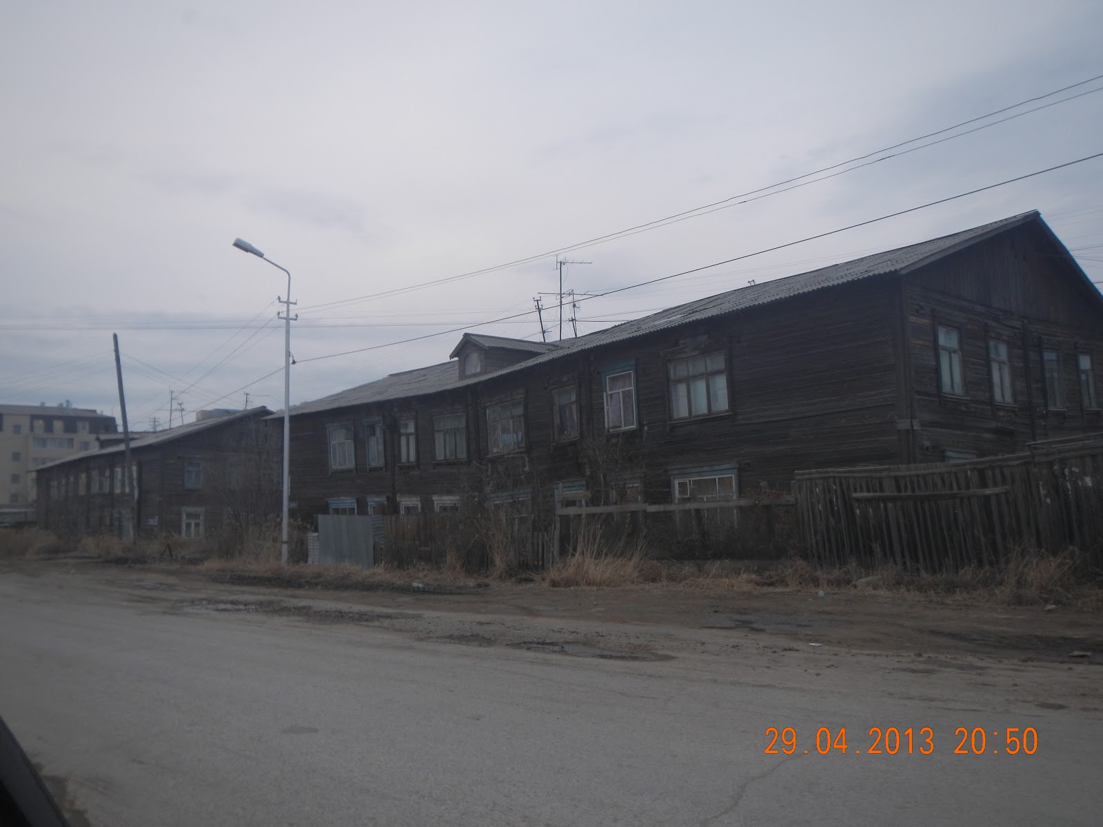 Life of countryside's girl from Yakutia Yakutsk. Houses on permafrost...