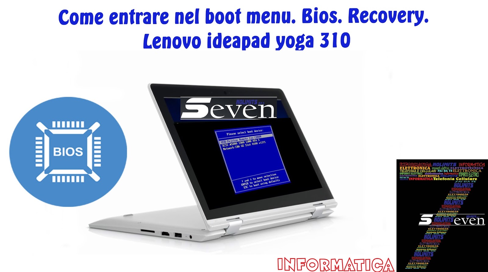Come fare per... Come si fa...SevenNolimits: Come entrare nel boot menu.  Bios. Recovery. Lenovo ideapad yoga 310