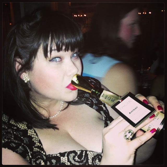 Amber, Plus size blogger, champagne, Moet, Nellcote, Oscars