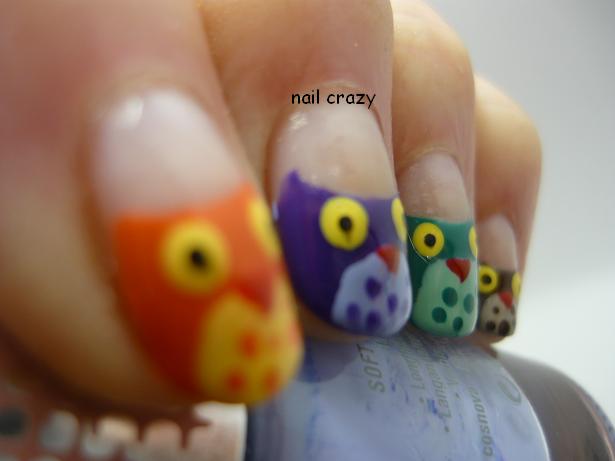 Nail crazy: Skittles owls
