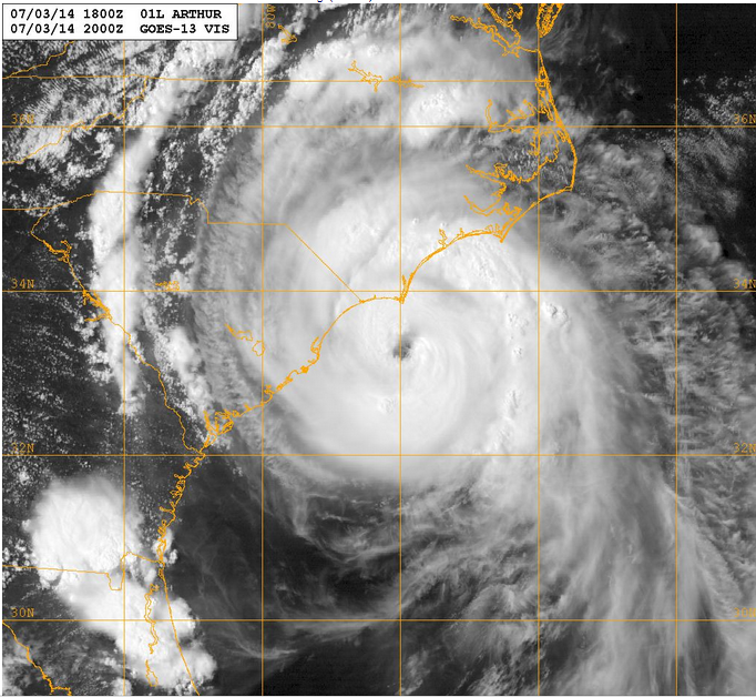 Hurricane Harbor: Hurricane Arthur 5PM Forecast to be Cat 2
