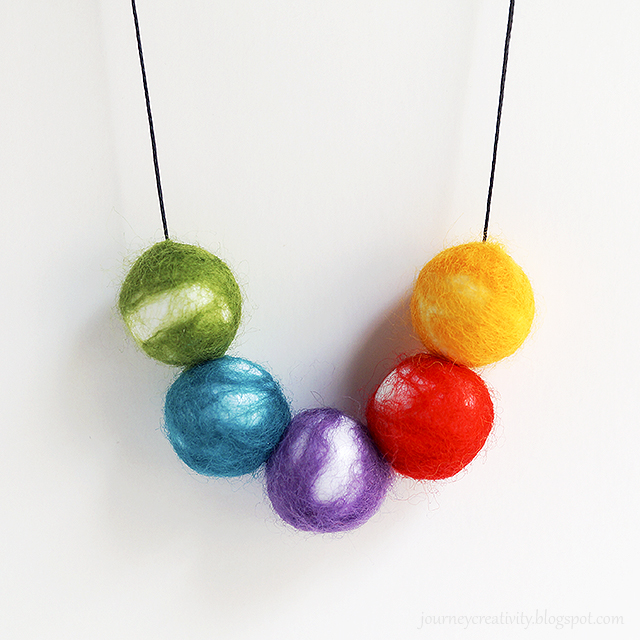 Felt beads necklace Journey into Creativity